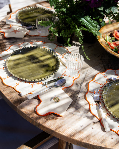 Placemat Jasmim, Pastel Yellow with Orange