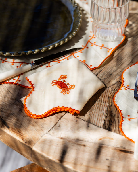 Napkin Jasmim, Yellow with Orange, Crab