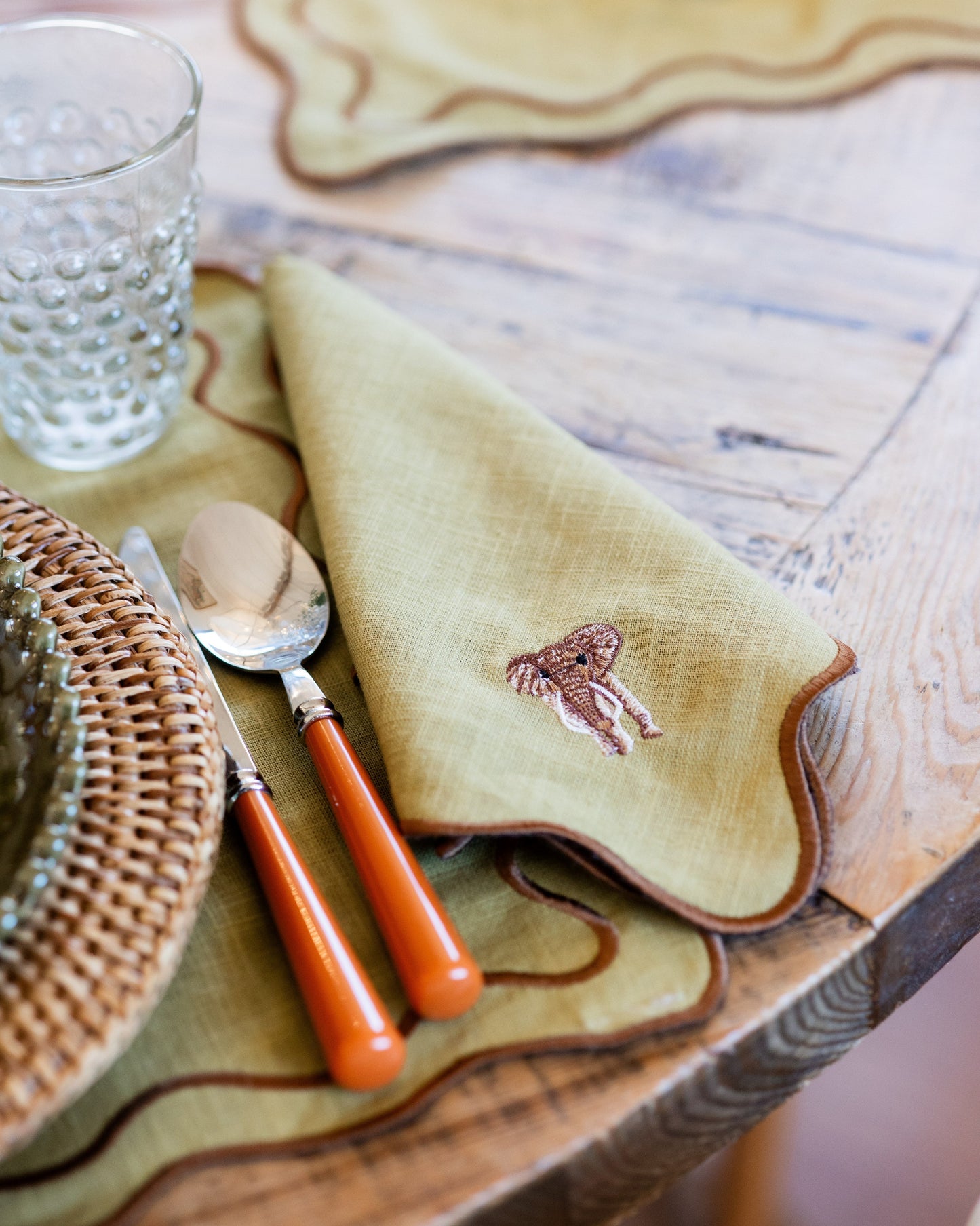 Selva Green Napkin, Elephant