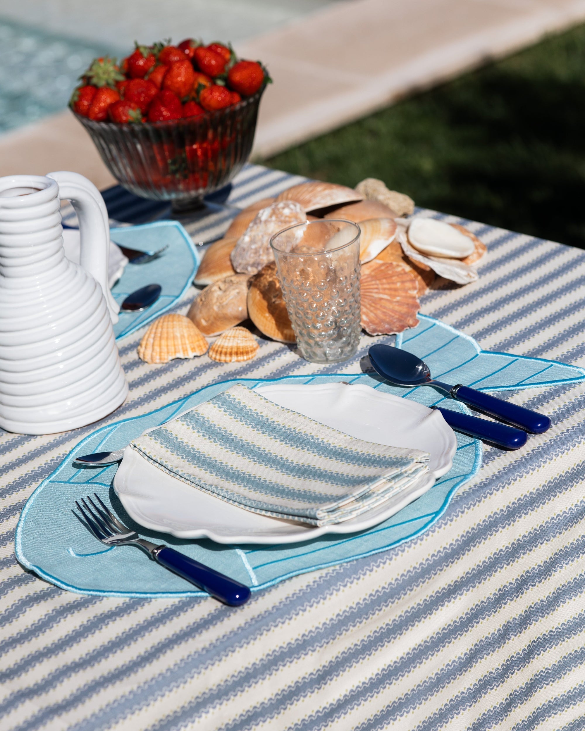 Placemat Peixe, Turquoise Blue with Blue