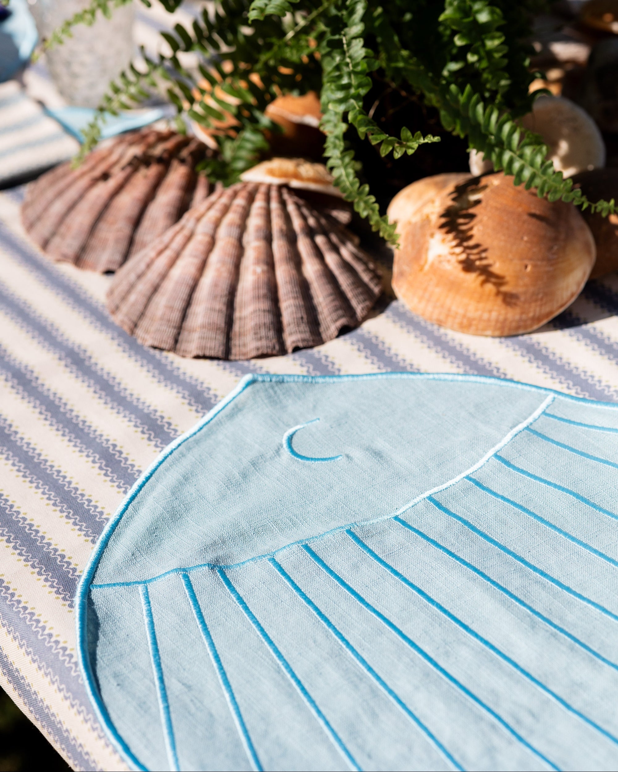Placemat Peixe, Turquoise Blue with Blue