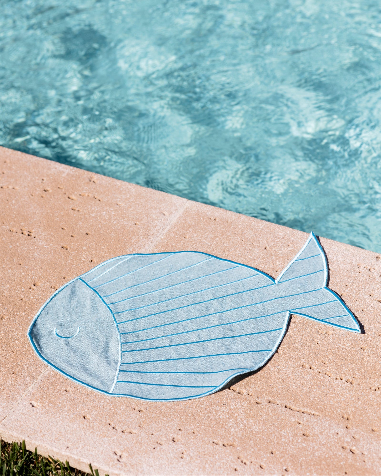 Placemat Peixe, Turquoise Blue with Blue