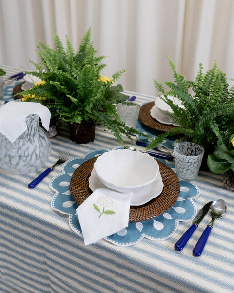Placemat Gotas, Blue with White