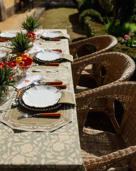 Placemat Faial, Green with Ecru