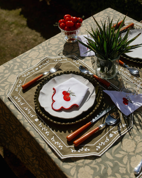 Placemat Faial, Green with Ecru