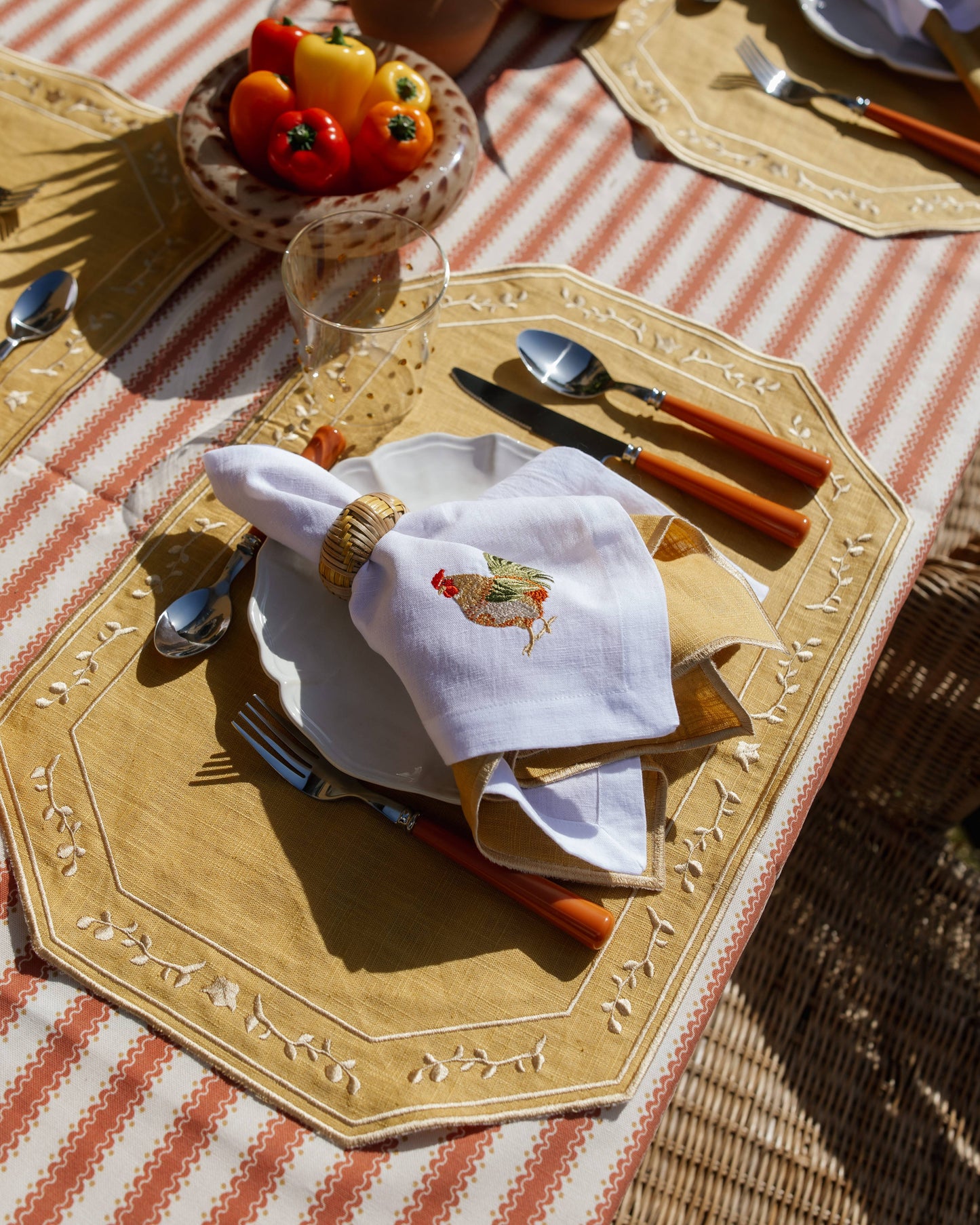Placemat Faial, Yellow with Ecru
