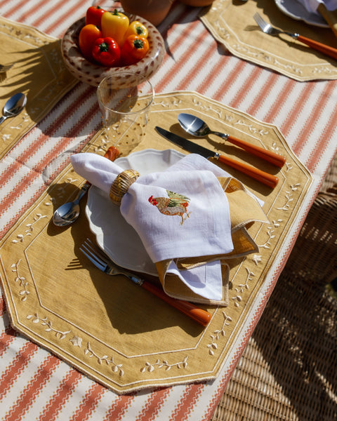 Placemat Faial, Yellow with Ecru