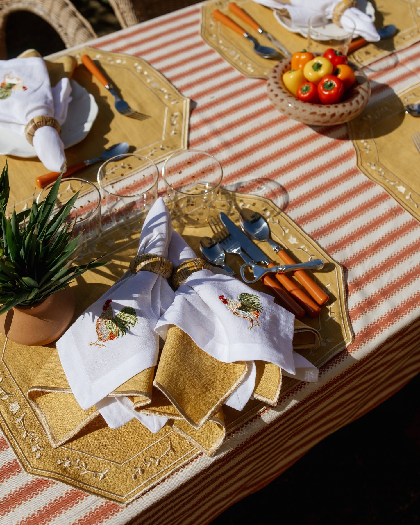 Napkin Faial, Yellow with Ecru
