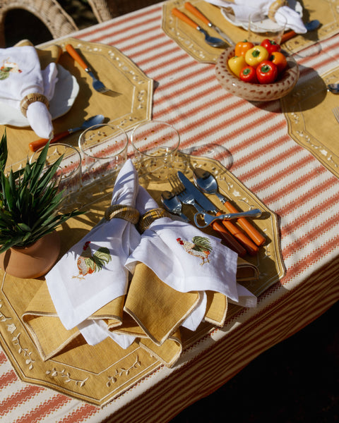Napkin Faial, Yellow with Ecru
