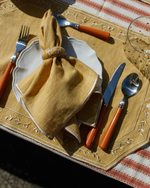 Napkin Faial, Yellow with Ecru