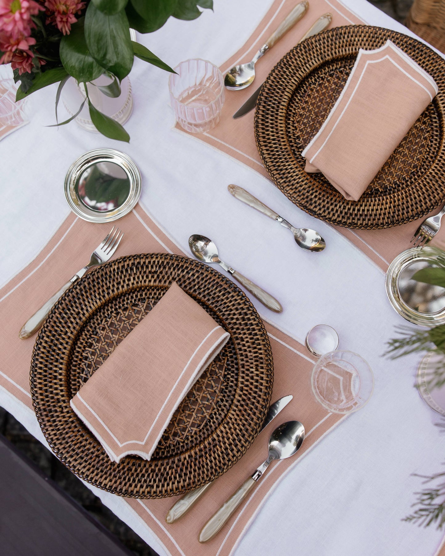 Placemat Sal, Pink with Champagne White