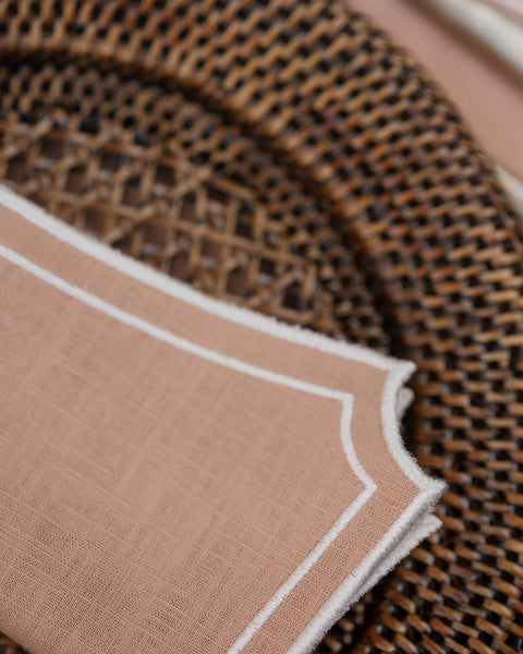 Napkin Sal, Pink with Champagne White