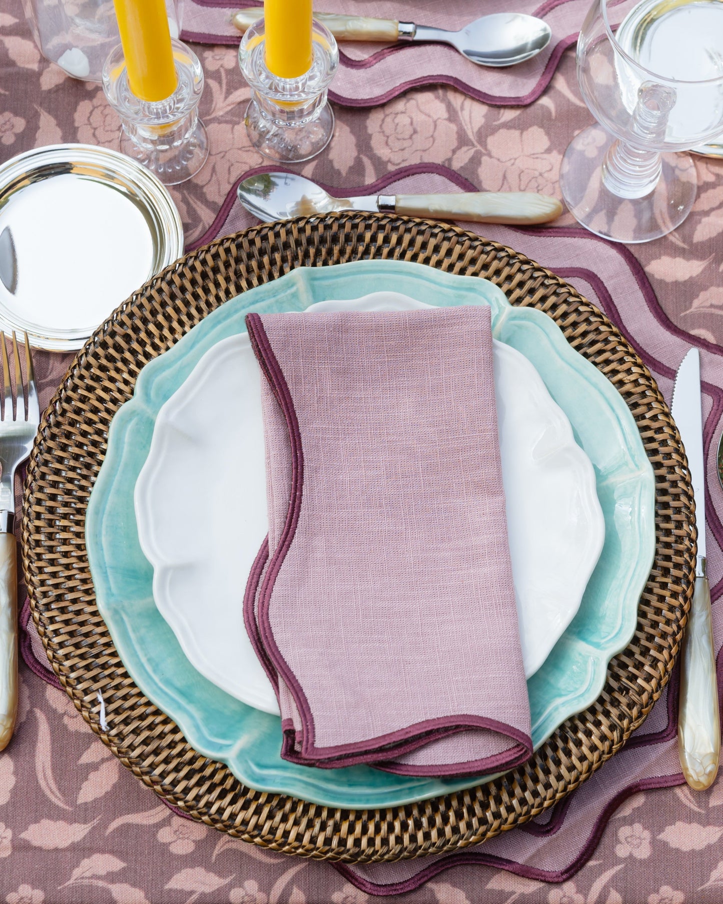 Napkin Bloom, Dusty Rose with Pink