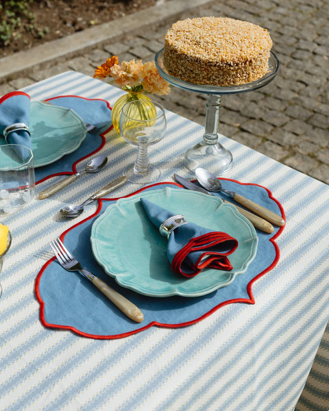 Placemat Violeta, Blue with Red