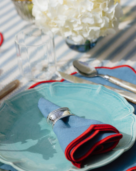 Napkin Violeta, Blue with Red
