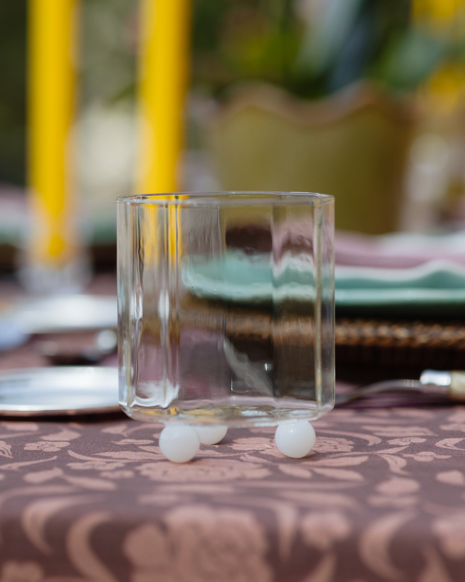 Sicília White-Bobble Stemmed Glass