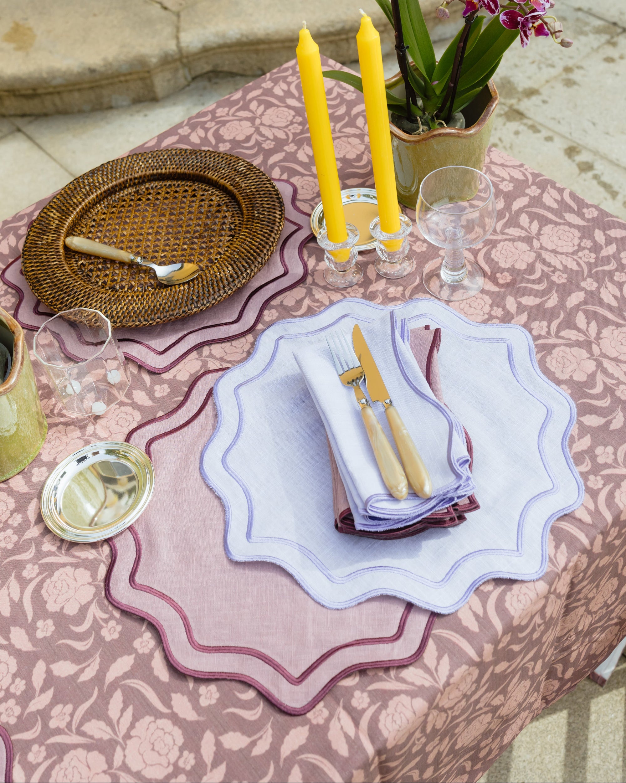Bloom Placemat, Violet with Violet