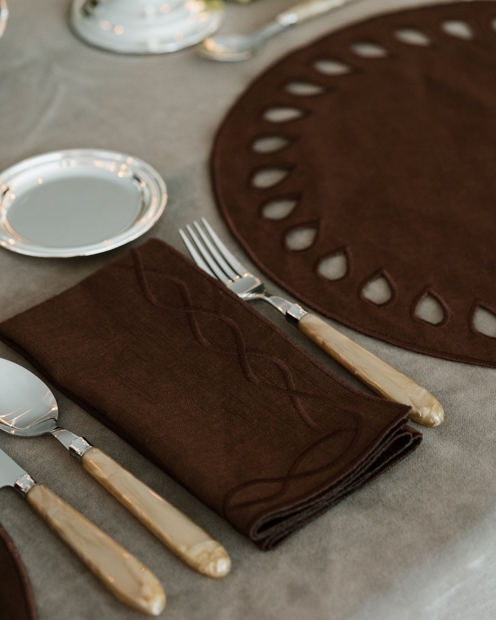 Napkin Viseu, Brown with Brown