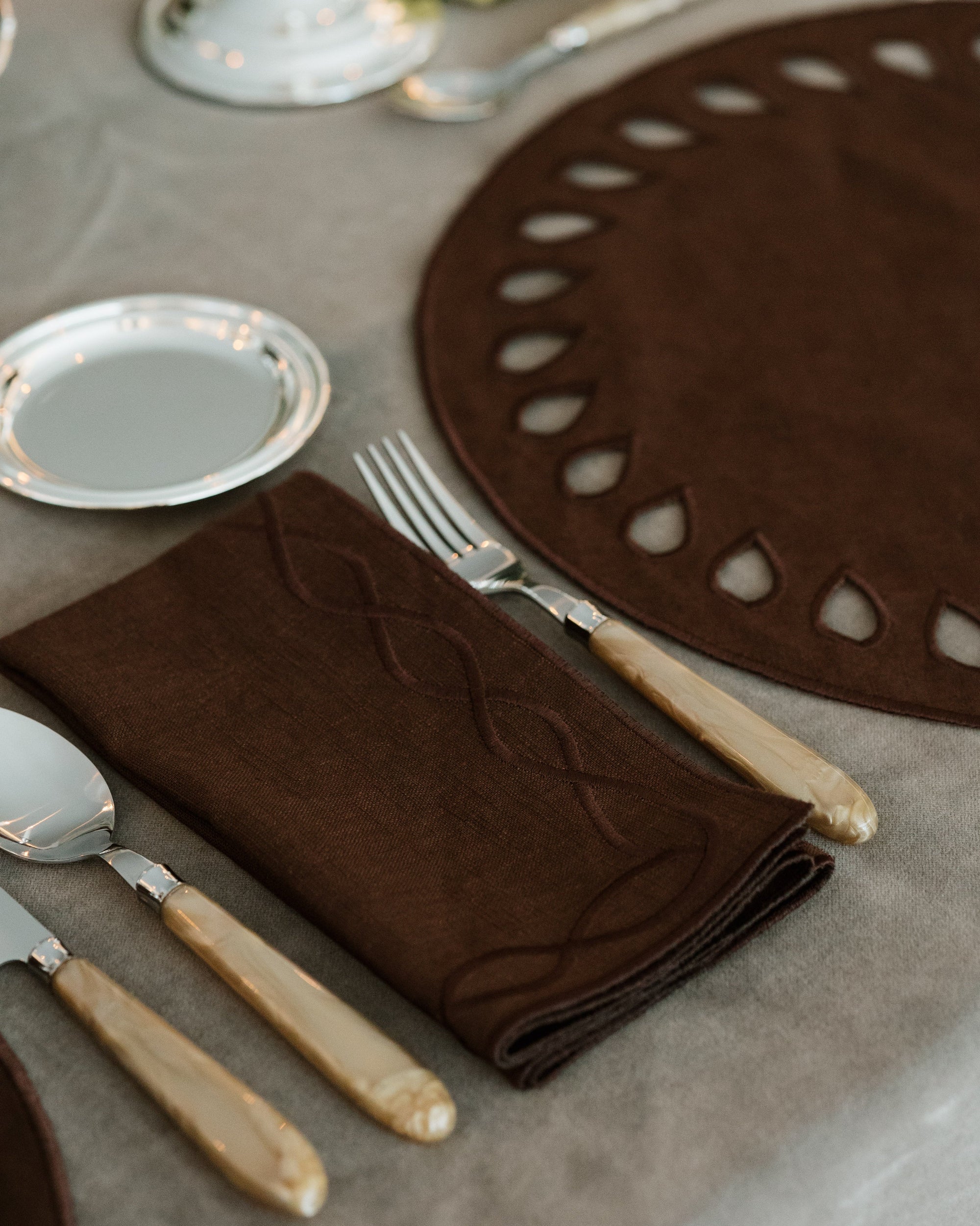 Napkin Viseu, Brown with Brown