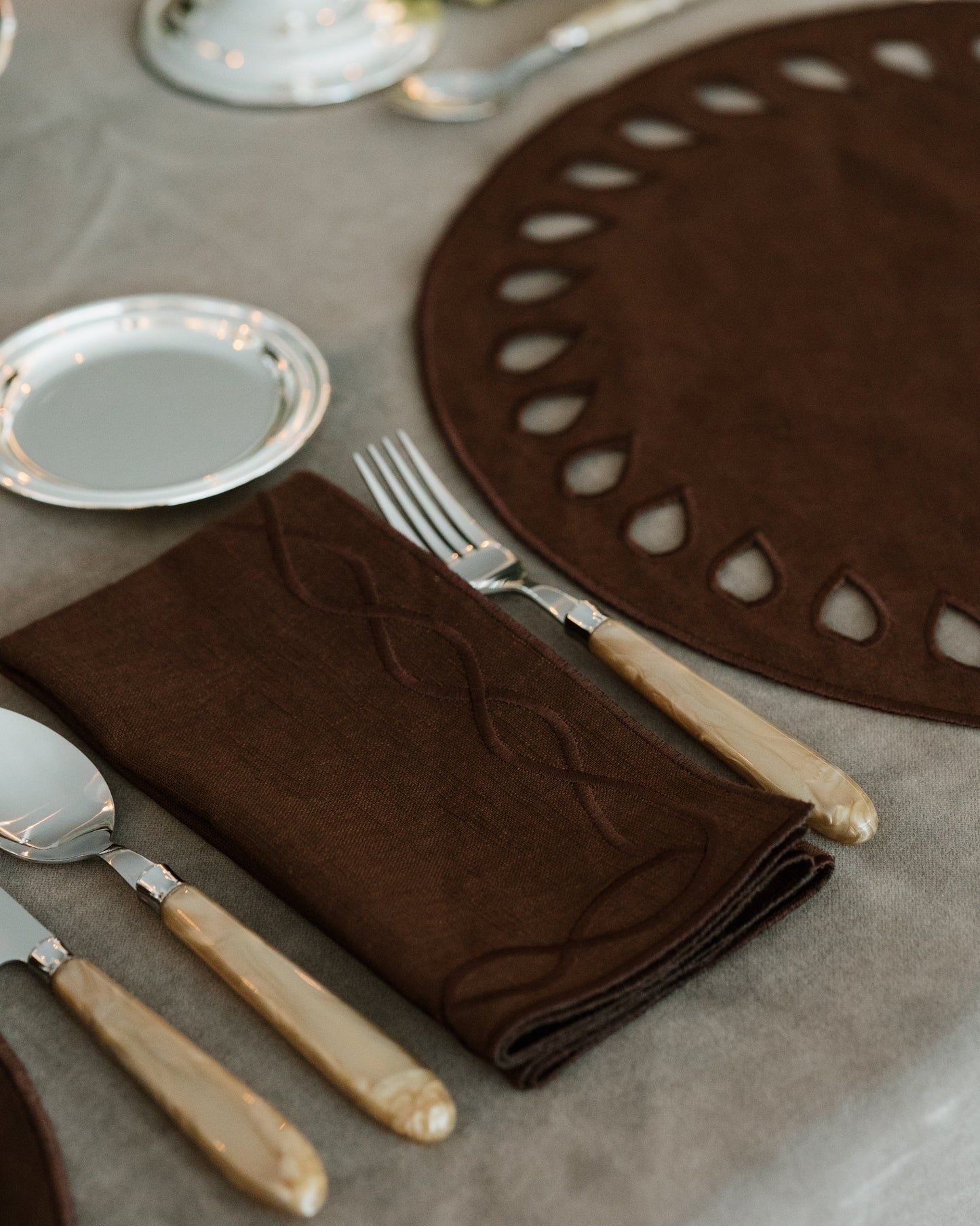 Napkin Viseu, Brown with Brown