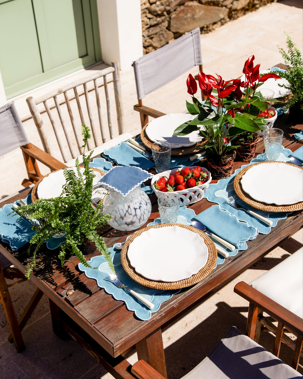 Placemat Ondulado, Blue with Blue