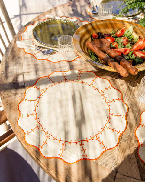 Placemat Jasmim, Pastel Yellow with Orange