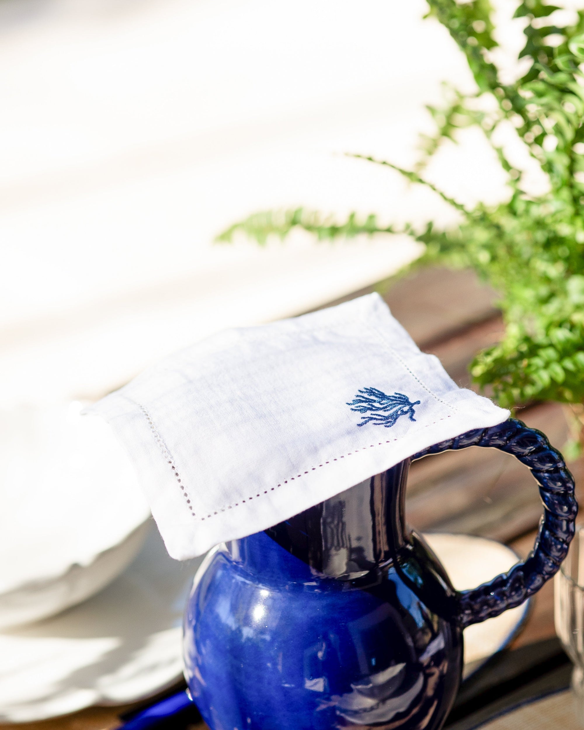 Blue Coral Cocktail Napkin