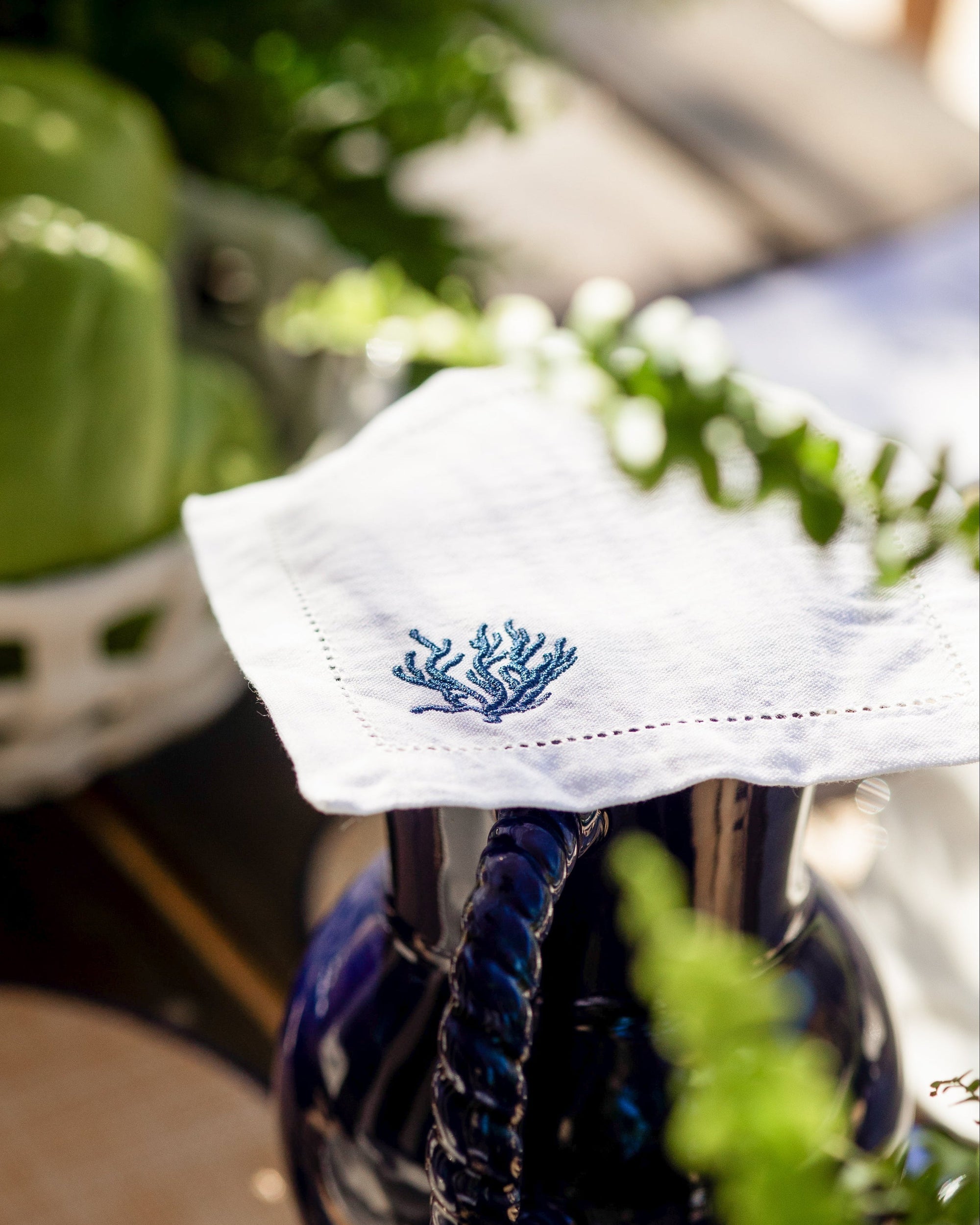 Blue Coral Cocktail Napkin
