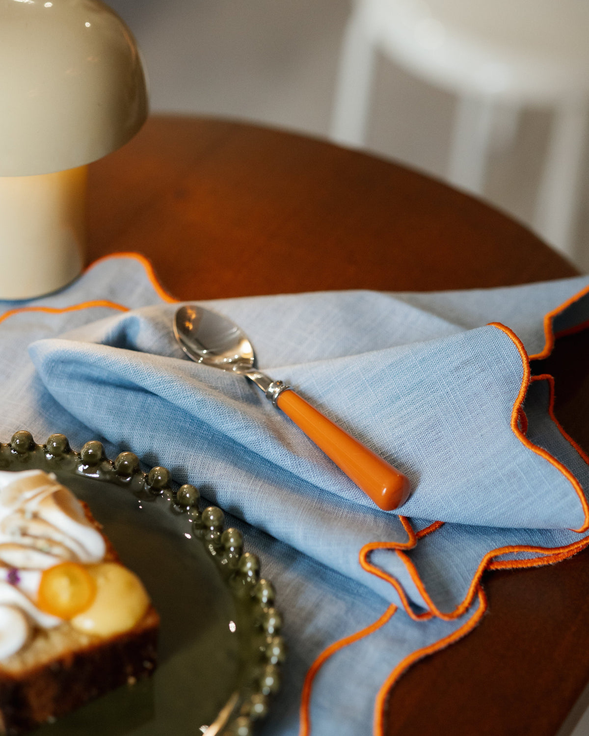 Napkin Sintra, Blue with Orange