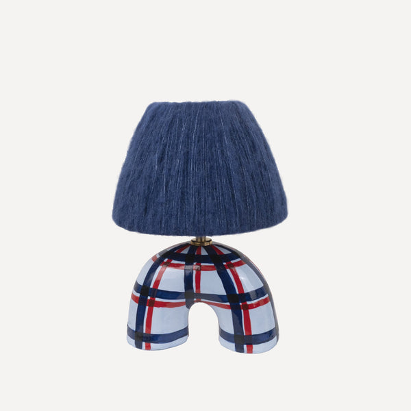 'Me' Table Lamp - Blue Gingham