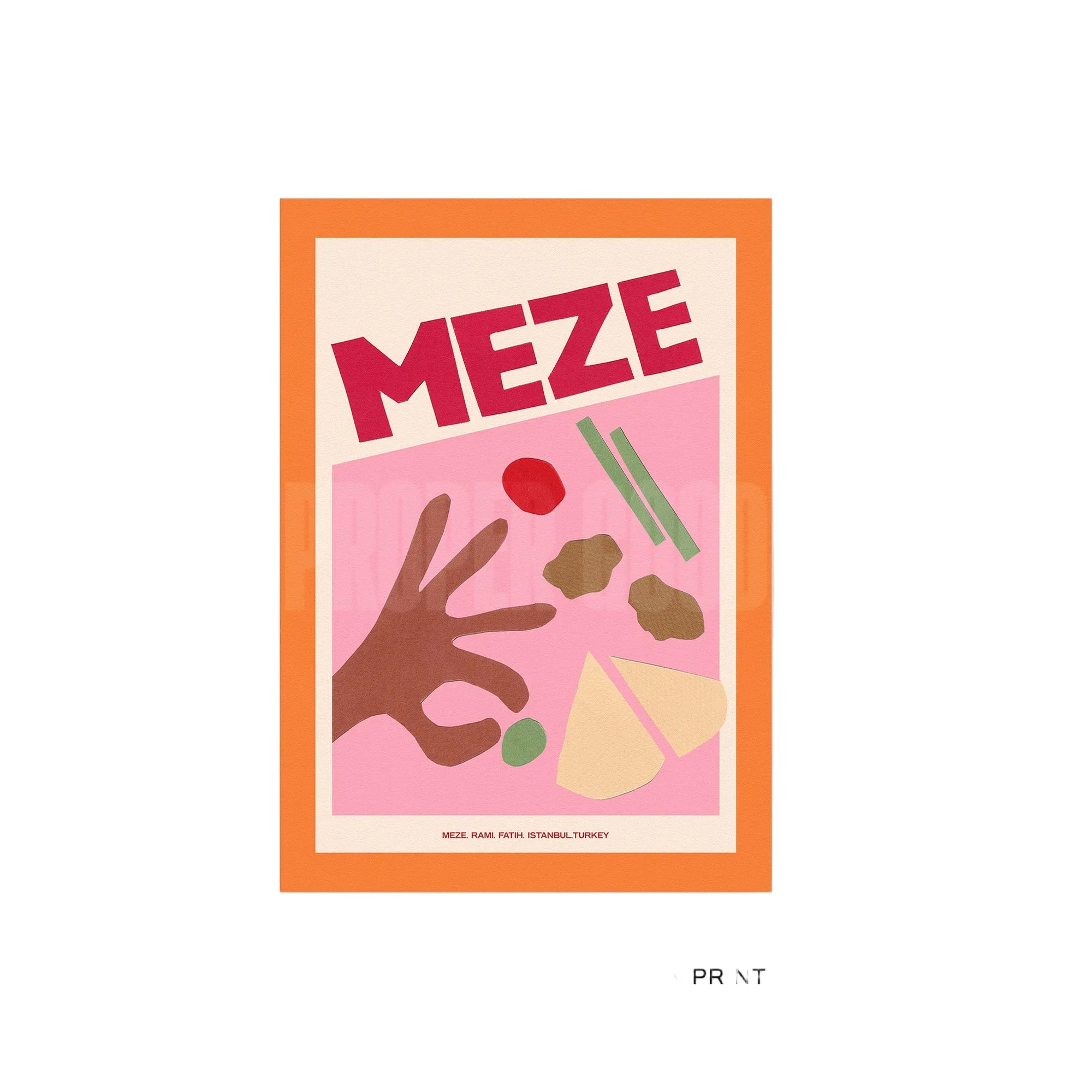 Meze Hand Collaged Print