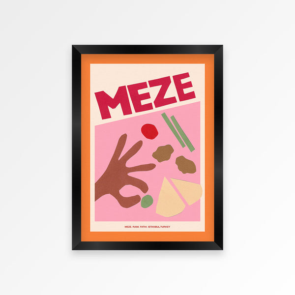 Meze Hand Collaged Print