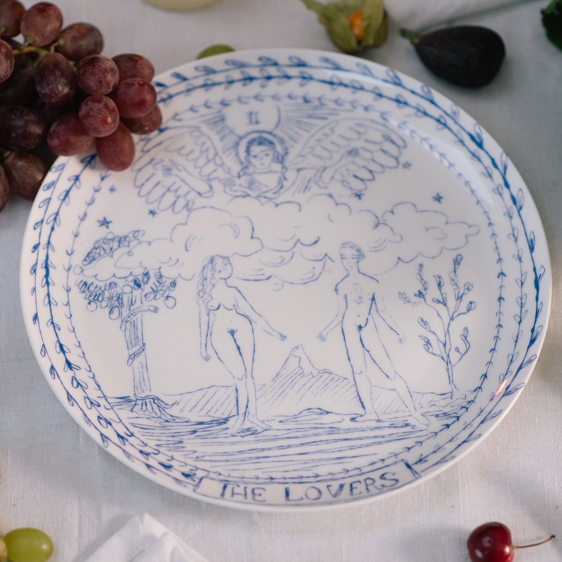 The Lovers Tarot Dinner Plate | Maison Flâneur
