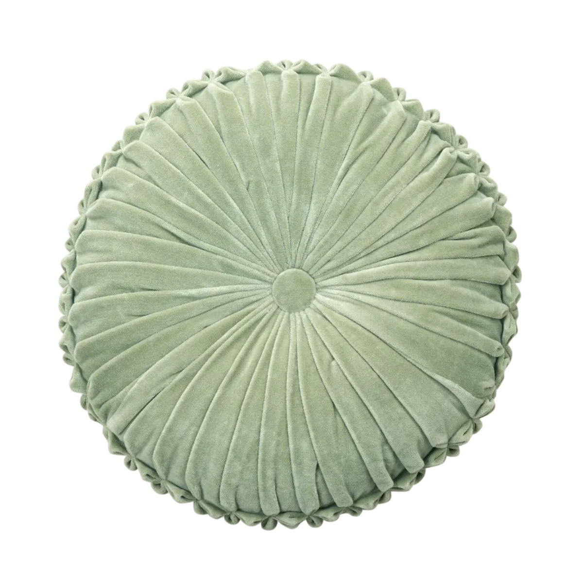 Pistachio Velvet Round Cushion | Cotton Velvet | 16 in