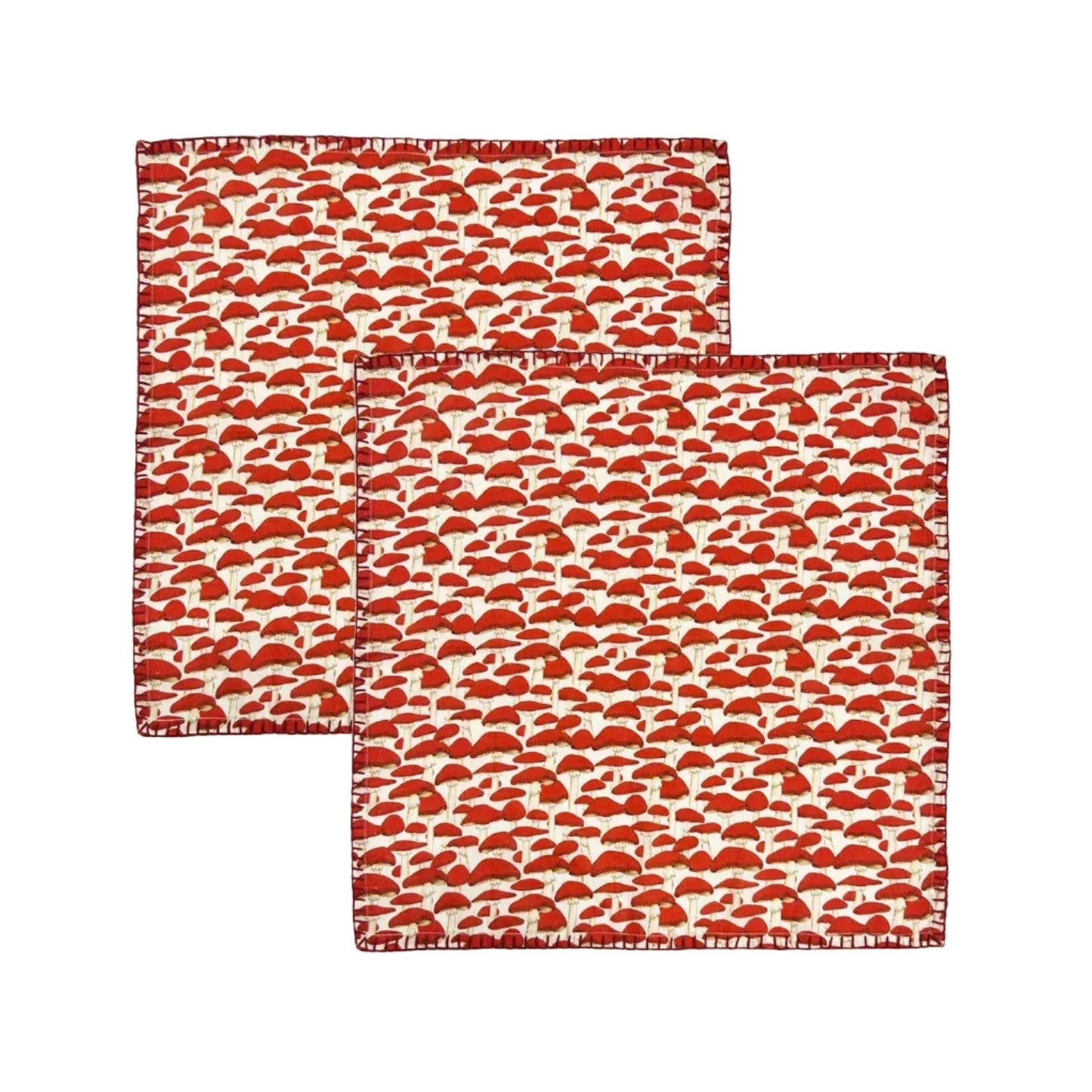 Red Mushroom Napkins | Set of Two