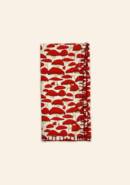 Red Mushroom Napkins | Set of Two
