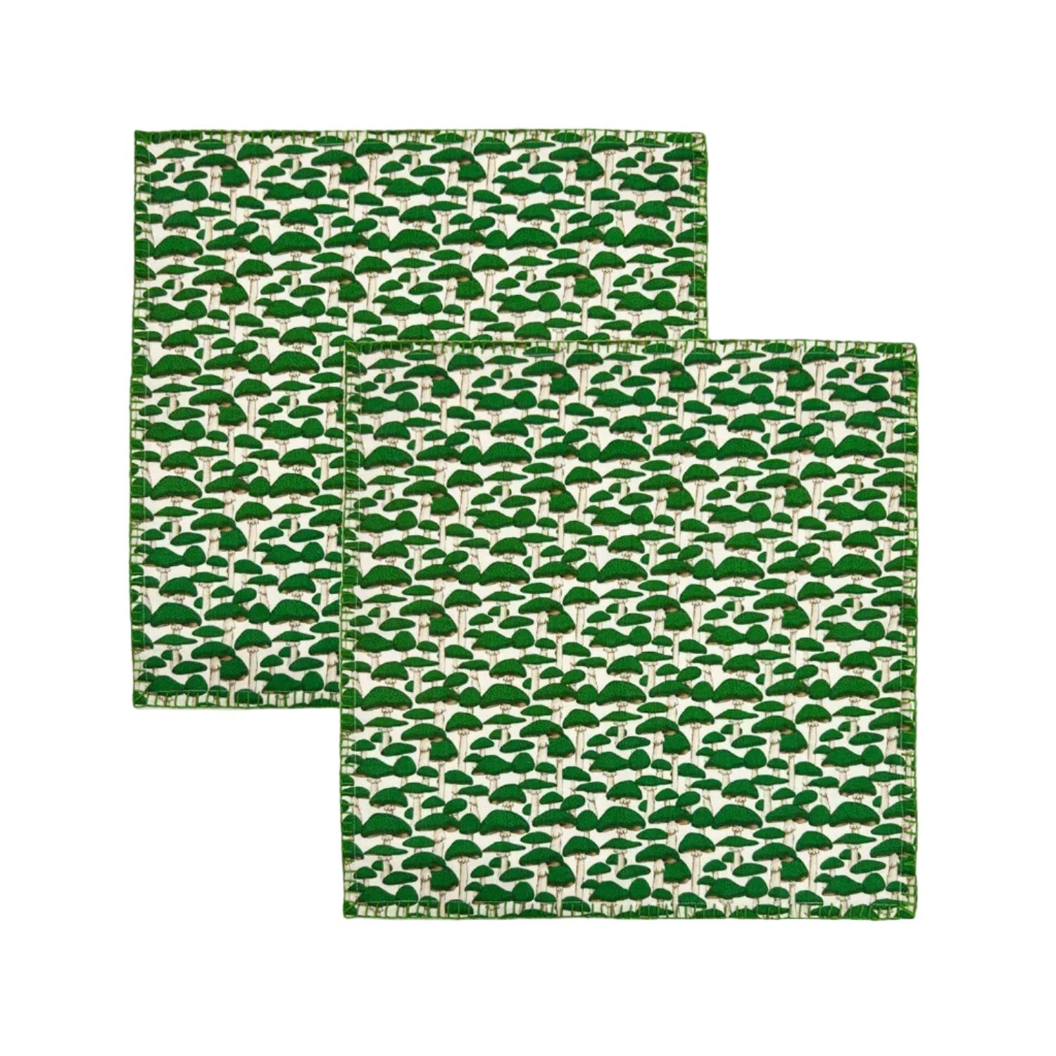 Green Mushroom Napkins | Set of Two