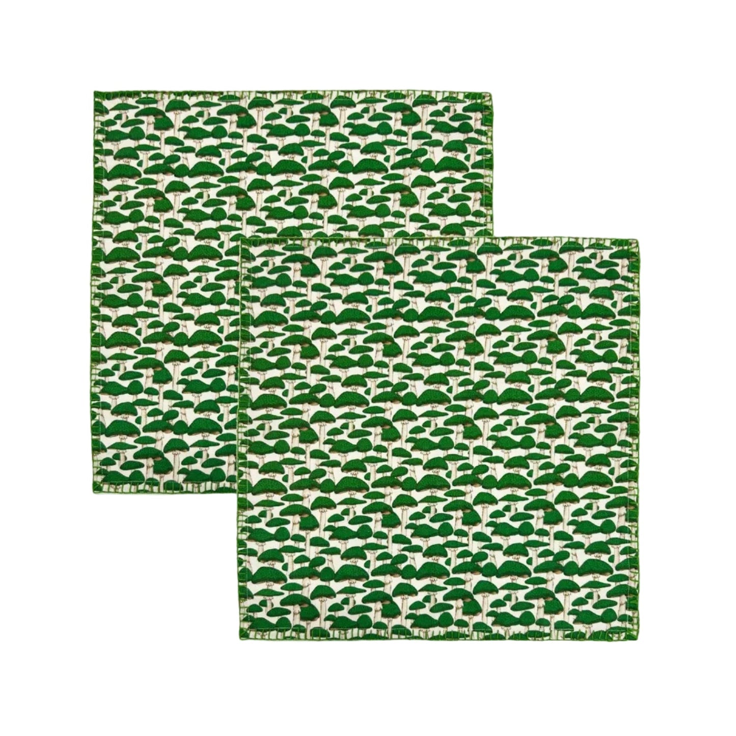 Green Mushroom Napkins | Set of Two