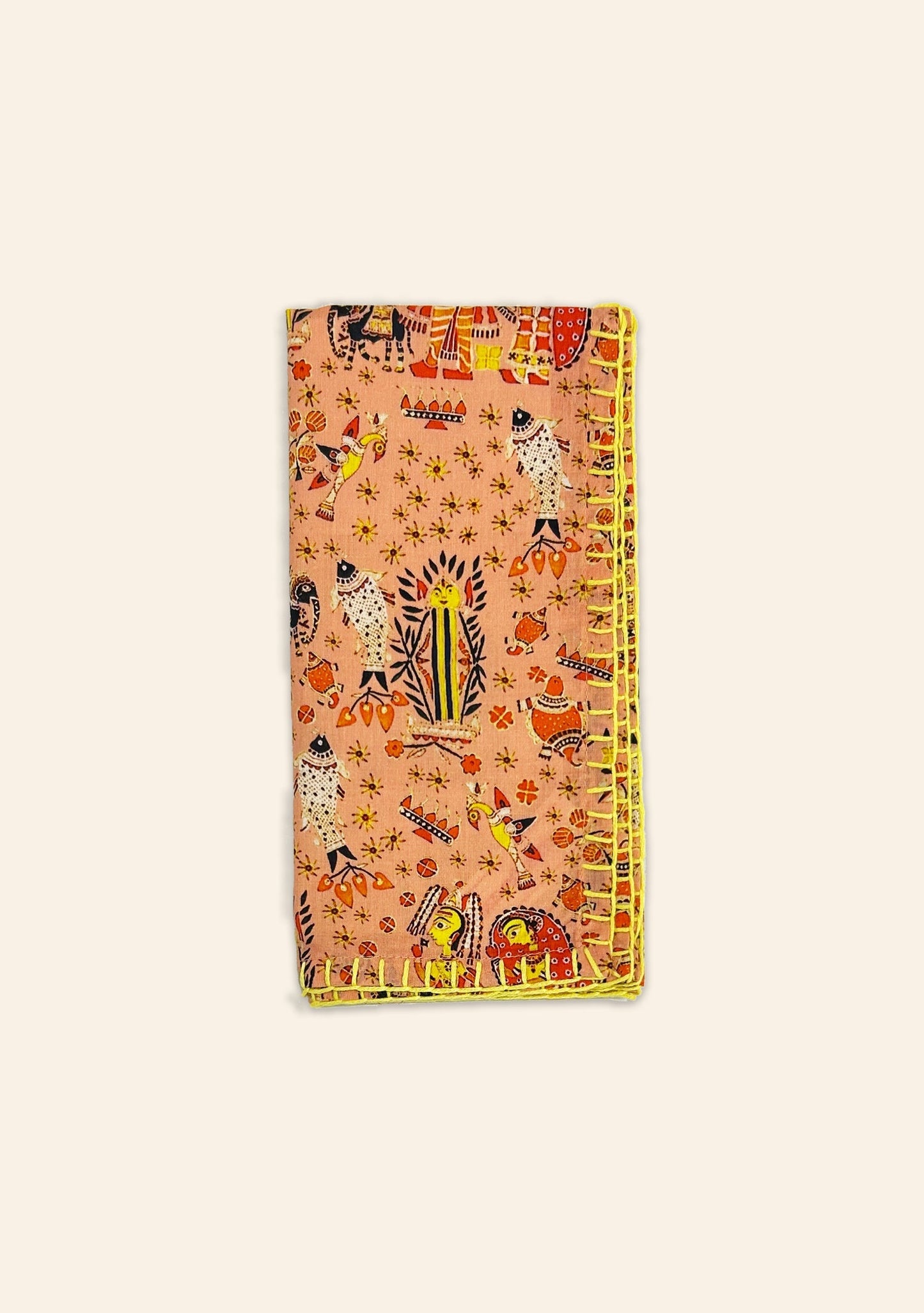 Bihar Blessings Peach Napkins | Set of Two