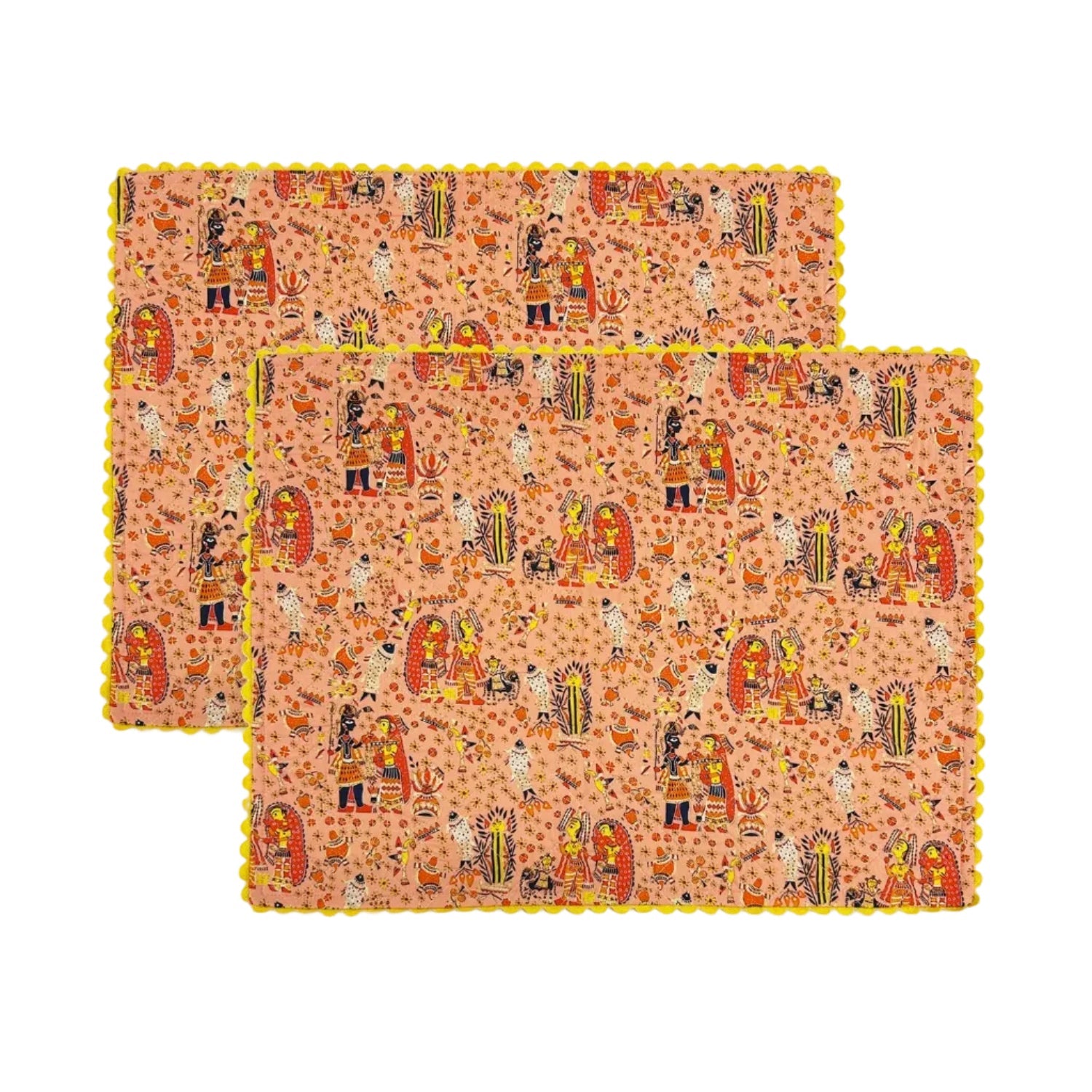 Bihar Blessings Peach Placemat | Set of Two