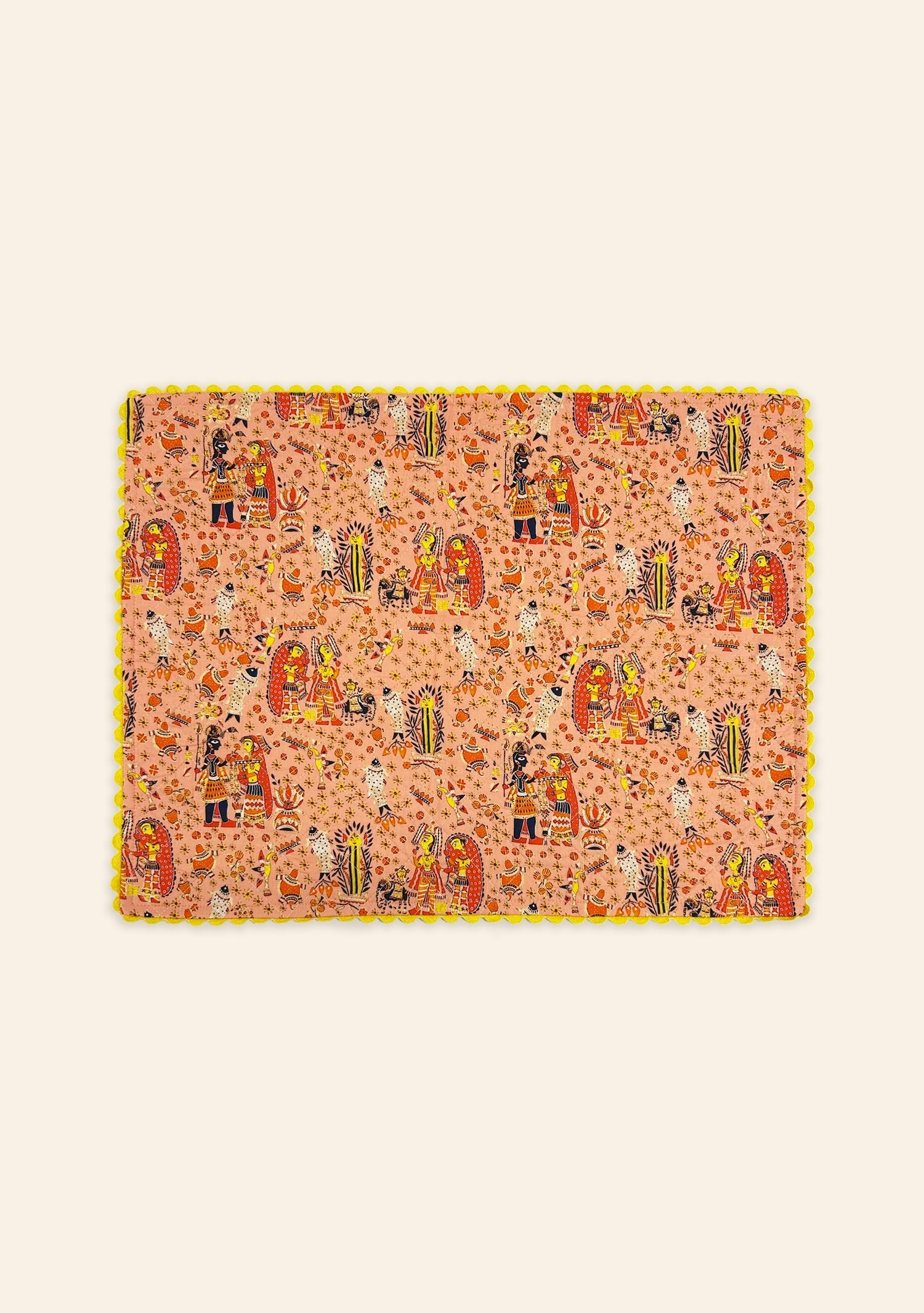 Bihar Blessings Peach Placemat | Set of Two