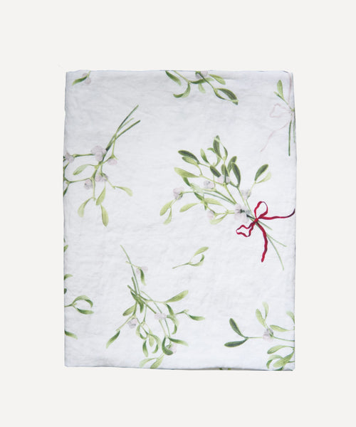 Mistletoe Linen Tablecloth