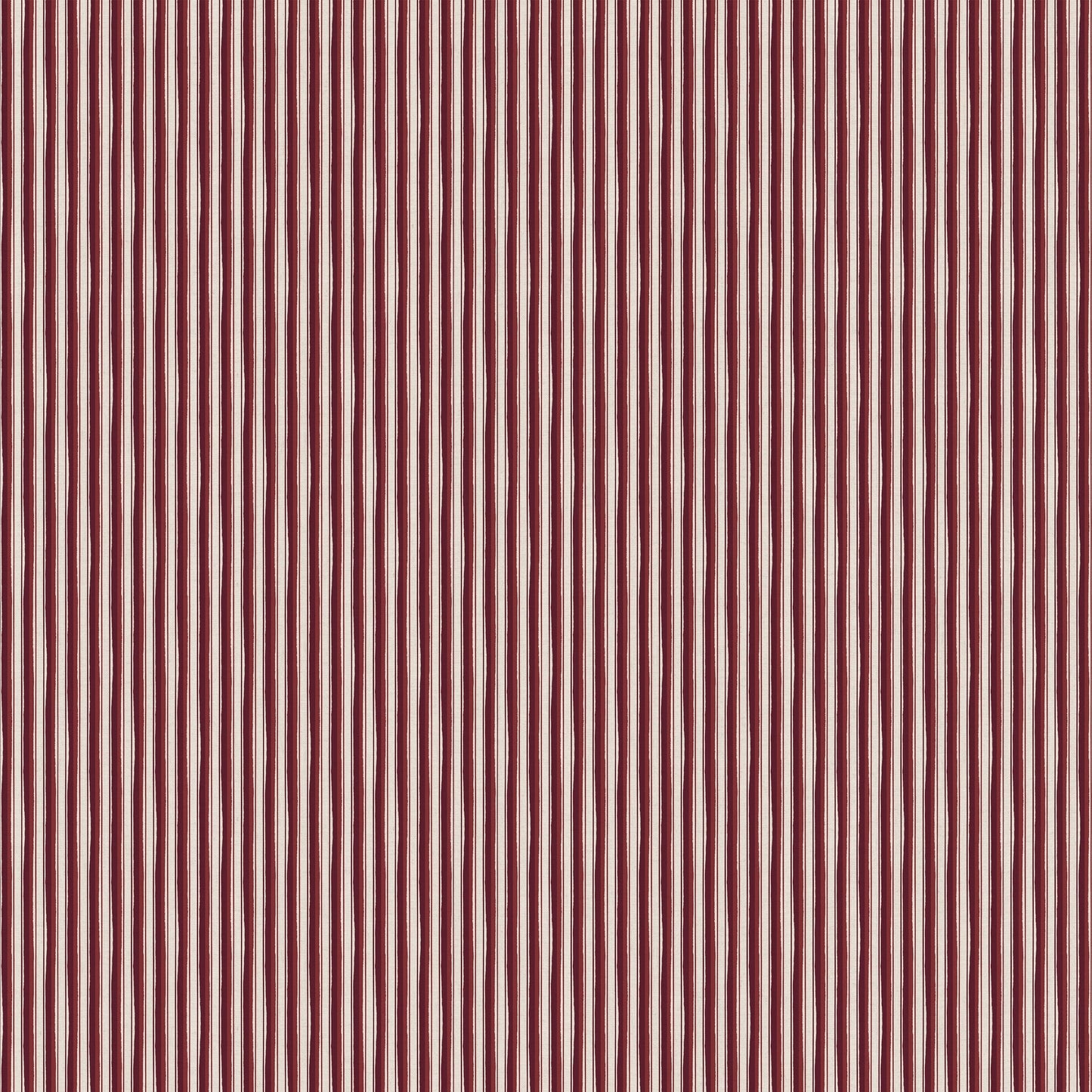Modern Ticking Fabric -  Claret