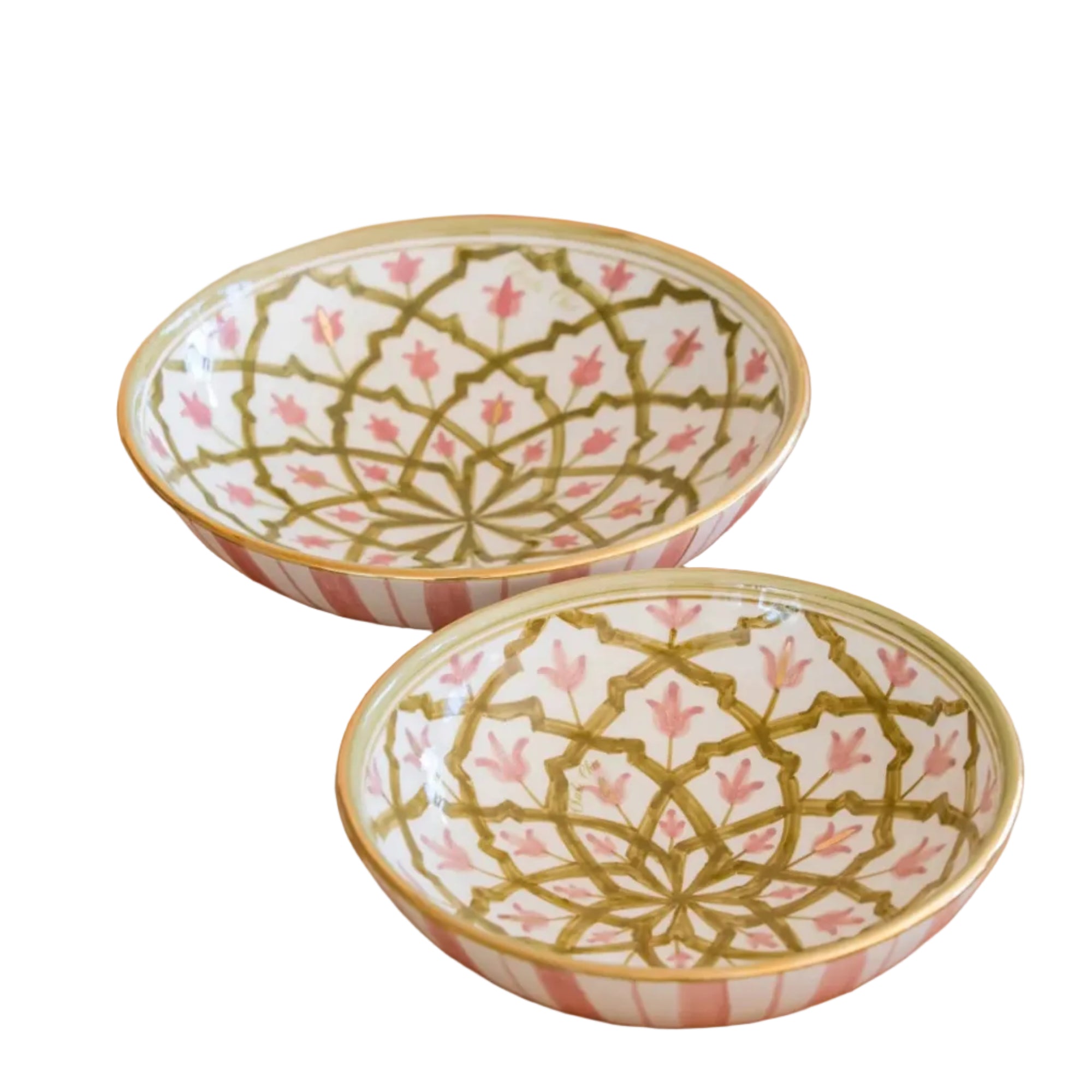Shallow Salad Bowl - Khaki Blush Gold