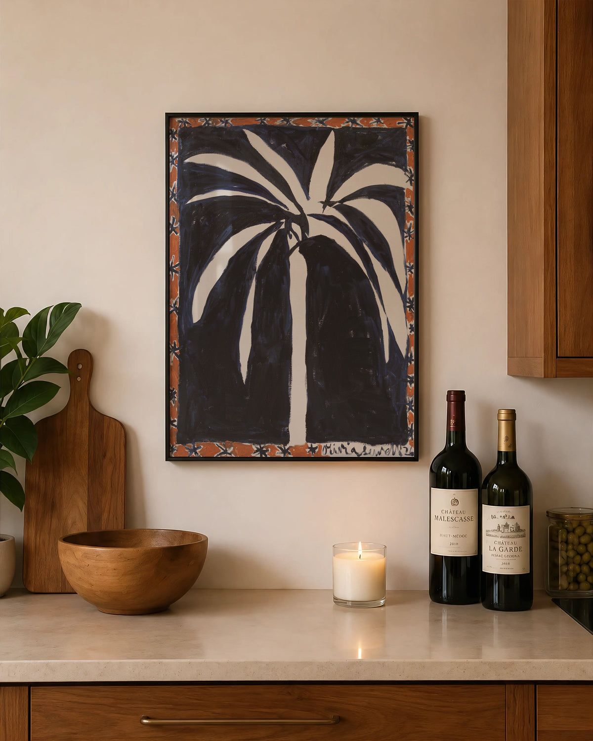 The Midnight Palm Print