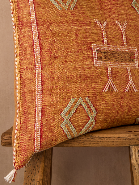 Luxury Cactus Silk Cushion - Sunset Orange