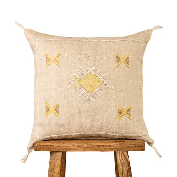 Luxury Cactus Silk Cushion - Off White