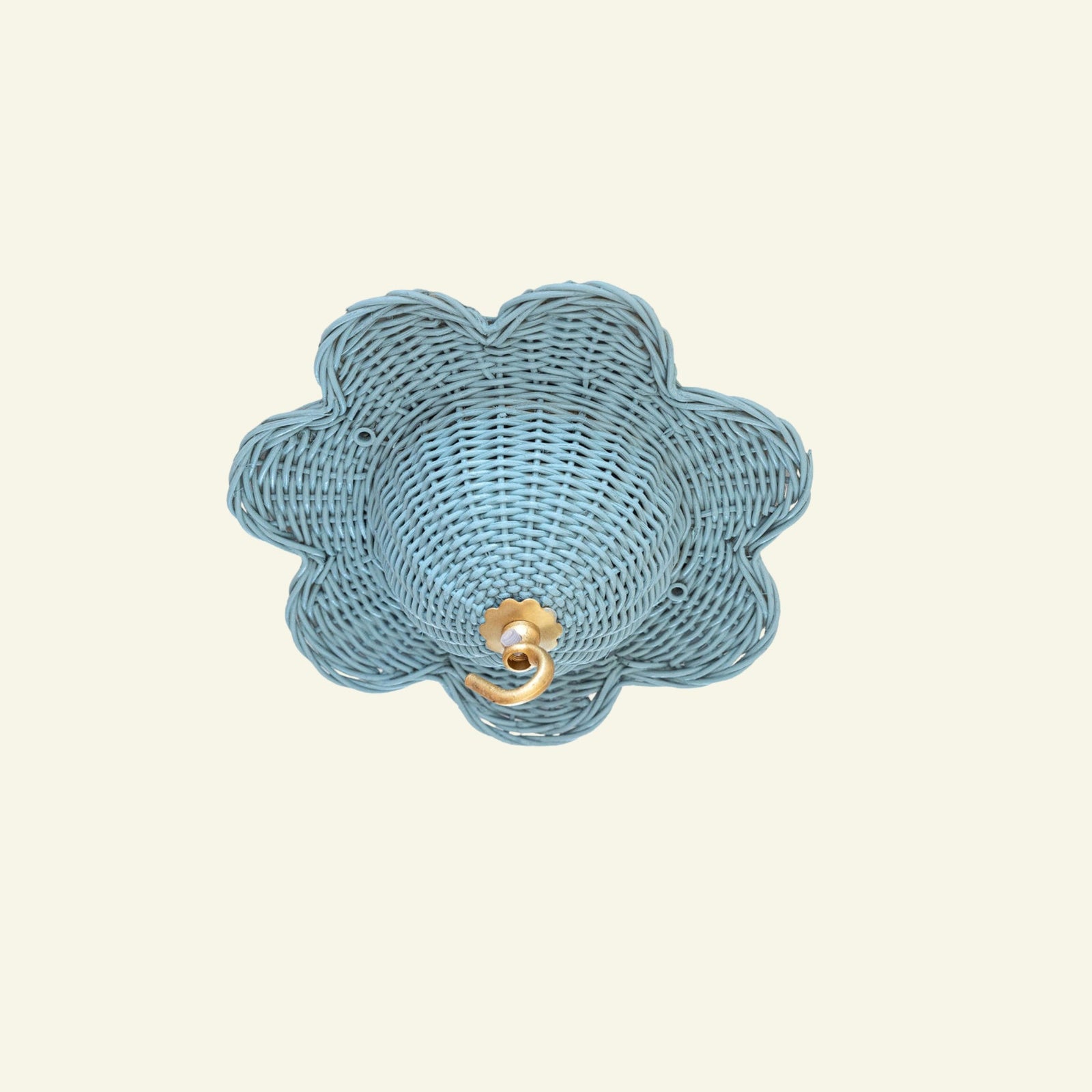 Mandala Rattan Ceiling Rose, Light Blue