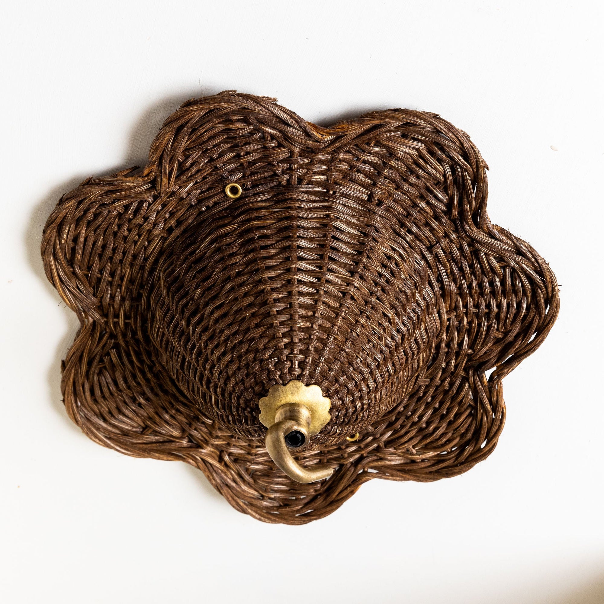 Mandala Rattan Ceiling Rose, Red
