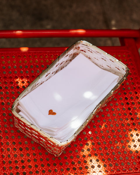 Orange Heart-Hem Napkin